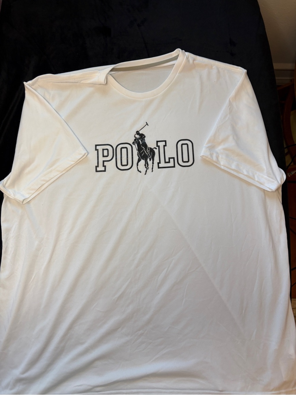 Polo by Ralph Lauren White Graphic Crewneck Tee with Black Logo sz medium